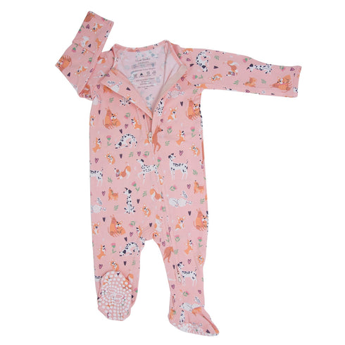 dalmatian-poodle-puppy-zipper-footie Sweet Bamboo - Sophia's Style-2